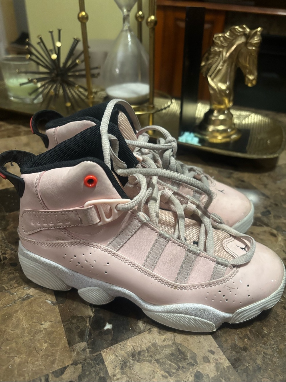 Kids High-Top Pink Basketball Sneakers with Supportive Ankle